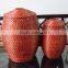 Natural bamboo rattan laundry basket with lid