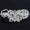 Rhinestone Applique Clear Glass Stone Ribbon Slider Sash Belt Buckle Connector Decor