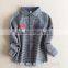 Lapel collar slim fit fashionable stripe label shirt for boys
