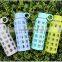 420ml silicone wrapped glass bottle/clear fluted glass bottle/shrink wrap glass bottles