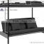Top selling America design cheap twin over full size metal bunk sofa bed, black