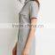 Women's Short Sleeve Double Pocket Tie Solid Grey Casual Jumpsuits