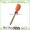 Wholesale cheap lovely cake printed wooden handle silicone scraper with a hole for hanging