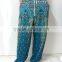 oriental fisherman RETRO INDIE HIPPIE BOHO yoga relax POLKA DOT thai Feather peacock print DRAWSTRING RAYON PANTS