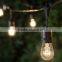 S14 String Light Company Vintage 48-Ft Outdoor Commercial String Lights with 24 Suspended Sockets and 24 Frosted S14 Bulbs