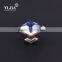 1 inch brushed nickel finish blue square glass knobs for cabinets