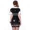 New Design Bright Black PVC Dress Style Women Leather Corset