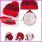 Fashion Stripe Lady Women Knitted Fleece Hat Winter Warmer Beard Beanie Mustache Mask Facemask Cycling Bicycle Ski Skull Cap