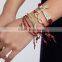 matta gold leaf charm handwoven wax cord bracelet customized charm friendship bracelet