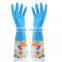 Long Velvet Gloves Housework Dishwashing Gloves Latex Rubber Gloves Thick Warm Laundry Gloves