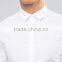 Guangzhou High Quality Custom Long Sleeve Spread Collar Mens 97% Cotton 3% Elastane Stretch Skinny Fit Casual White Solid Shirts