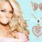 Rose Gold plated Heart with CZ Studded Fashion PendantSet