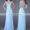 new elegant ladies sexy lace chiffon sleeveless long evening dress