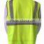 ANSI Safety Tricot Vest With Hook And Loop Fastener for Usa Market