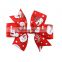 Christmass Printing Baby Girl Hair Bows Clips Boutique Grosgrain Ribbon Hairpins Kids Girl Hair Accessories