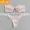 Stripe Printed Bikini Brazilian Micro Thong Twist Bandeau Bikinis Swimwear