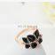 Enamel Leafs Genuine Austrian Crystals Rings For Women Anel Aneis Rose Gold Plated Fashion Jewelry Bague Wholesales
