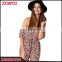 Wholesale Custom Loose Fit Floral Print Ladies Jumpsuit Off Shouler Romper Playsuit For Women