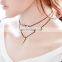 2017 fashion ladies cardiogram necklace double necklace black cool necklace