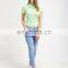 2016 new women 100% cotton polo t-shirts plain mint green design