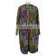 Multi Color Abstract Print Free Size Senior Women Long Dress Clothing