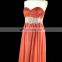 2016 Wholesale Crystal Beaded Floor-Length Chiffon Evening Dress for Ladies
