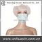 Disposable nonwoven face mask with tie or earloop