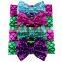 5Inches Girl Mermaid Sequins Headband Baby Glitter Hairbow Dance Party headwear 10Colors