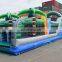 Palm Tree Inflatable Commercial Water Slide Obstacle Course Bounce House With Pool