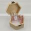 Lipstick perfume birthday gift box small size hexagonal wooden boxes with lock