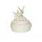 custom white personalized pearl glazed bird flower ceramic jewelry box