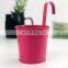 Wholesale Home Decorative Outdoor Garden Metal Plastic Planter Hanging Flower Pots with detachable hook