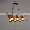 8 Lights Wood Vintage Industrial  E27 Cafe Bar Lamp Fixture Loft Home Ceiling Lighting Chandeliers