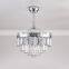 Modern Designer Decorative Retractable Chandelier Vintage Bedroom Copper Crystal Ceiling Light Remote Control Led Ceiling Fans