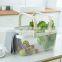 Manufacture Kitchen Home Big Size Black Metal Wire Iron Fruit Storage Basket Double Wood Handles