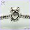925 sterling silver dotted hearts bead spacer for European bracelet
