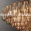 Retro classic Chiara square gold industrial crystal chandelier decoration for living room bedroom hotel ceiling lighting