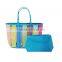 new fashion stripe pvc beach tote bags wholesale