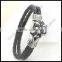 Men Skull Bio Magnetic Leather Bracelet