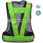 16 LED safety vest with PVC reflective stripes