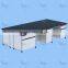 pharmacy laboratory side wall Bench with overbench hanging cabinet