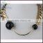 New style simple women gold cuban chain necklaces with pearl