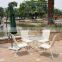 White rattan outdoor garden table chair metal legs furniture sets JJ-400TC