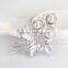 Trendy Wedding Bouquet Clothes Sweater Accessories Flower Brooches Imitation Pearl Rhinestone Brooch Pins for Women Jewelry Gift
