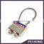 Promotion Gift Metal Cable Lock Zamac Engraved Logo Keychain