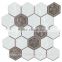 foshan handmade hexagona mosaic sheet ceramic tiles, glazed glossy surface tile price