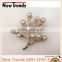 Elegant gold plant tree imitate pearl brooch party jewelry