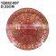 13 inch glass Platter/show plate/under plate in metallic Color Painted and plating on back
