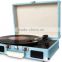 Cheap price leather portable suitcase turntable gramophone with MP3 and bluetooth