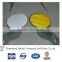 Yellow roadway single reflector two supports guardrail delineator